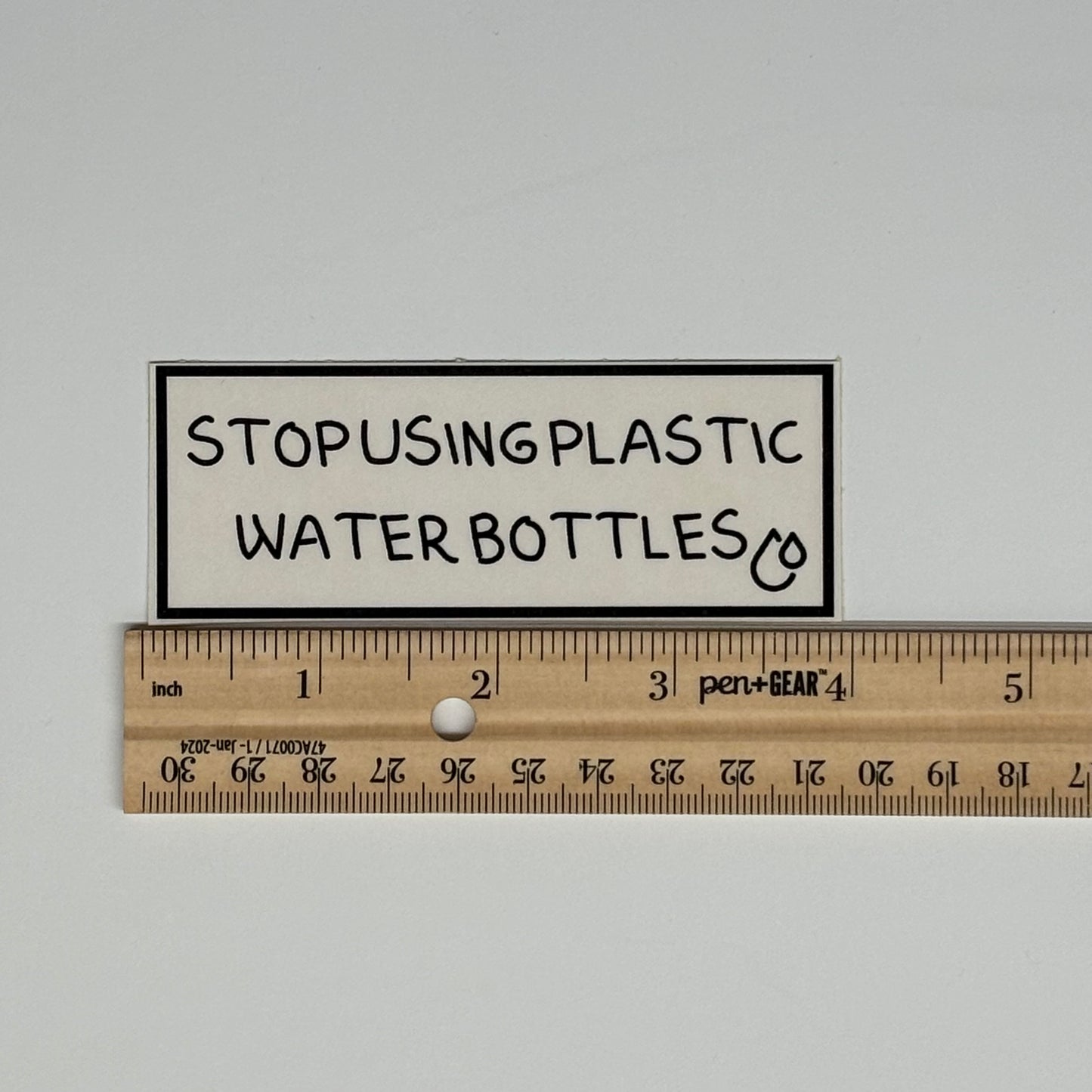 stop using plastic water bottles sticker