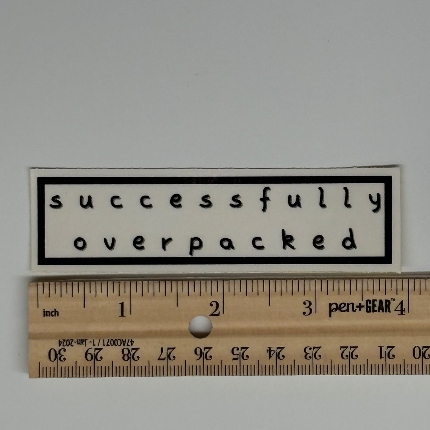 successfully overpacked sticker