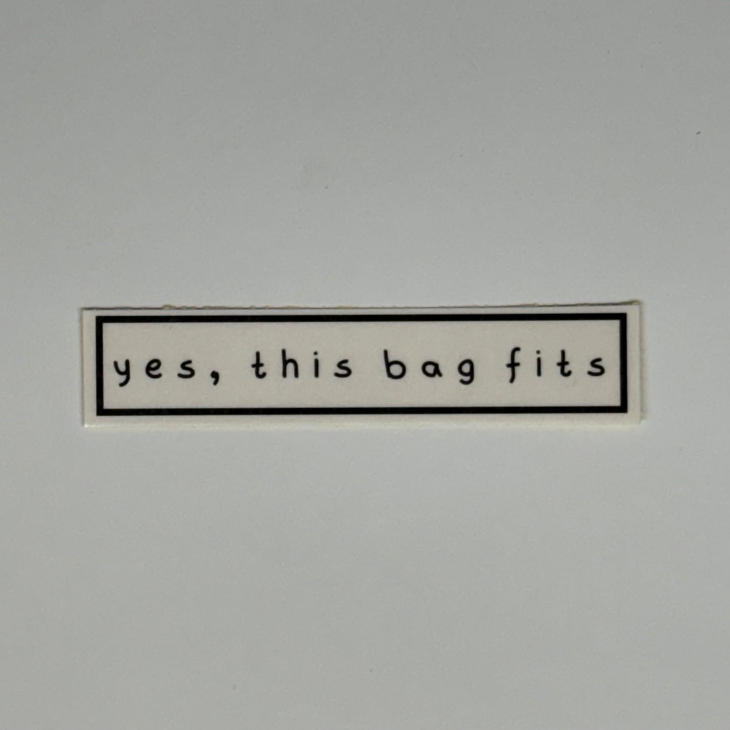 yes this bag fits sticker