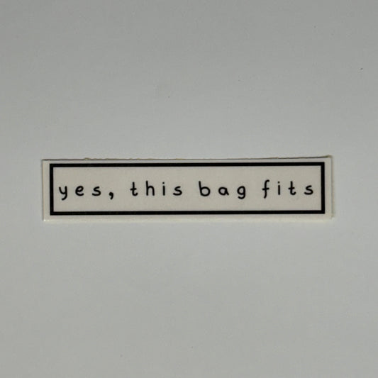 yes this bag fits sticker