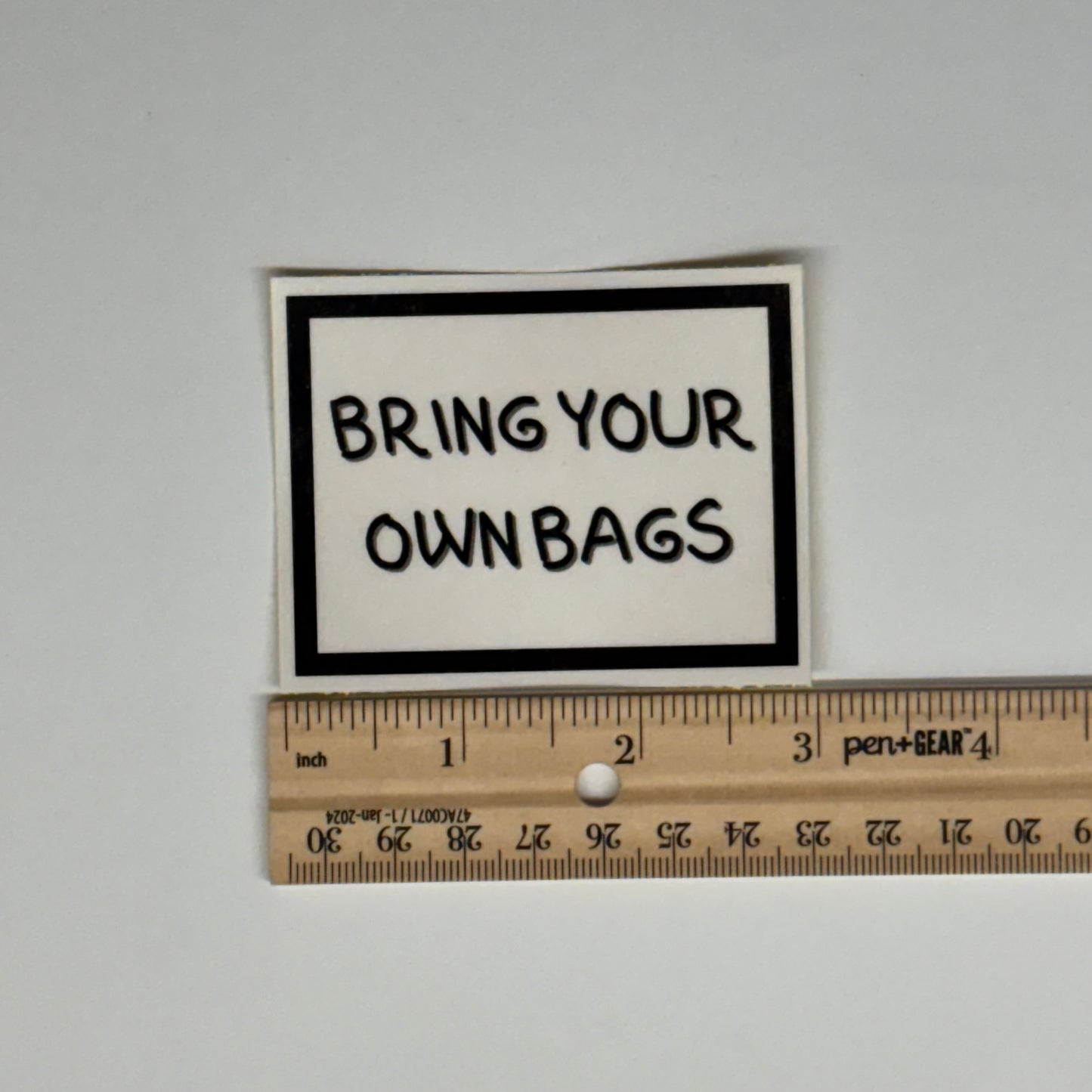 bring your own bags sticker