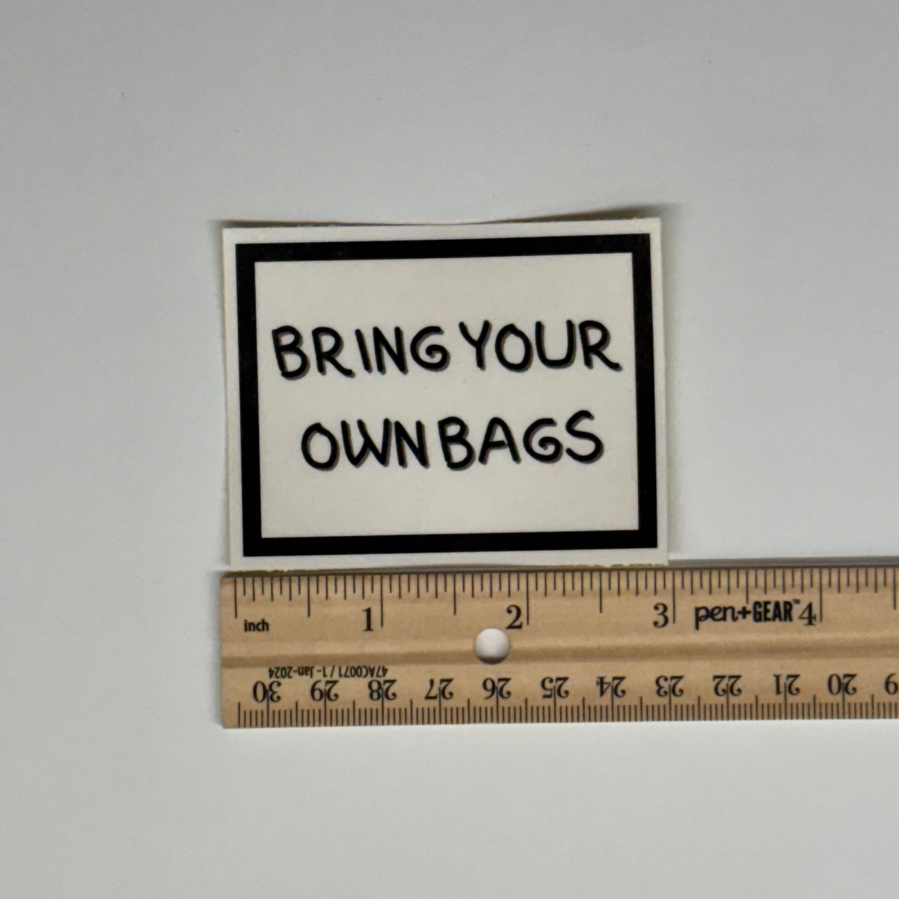 bring your own bags sticker