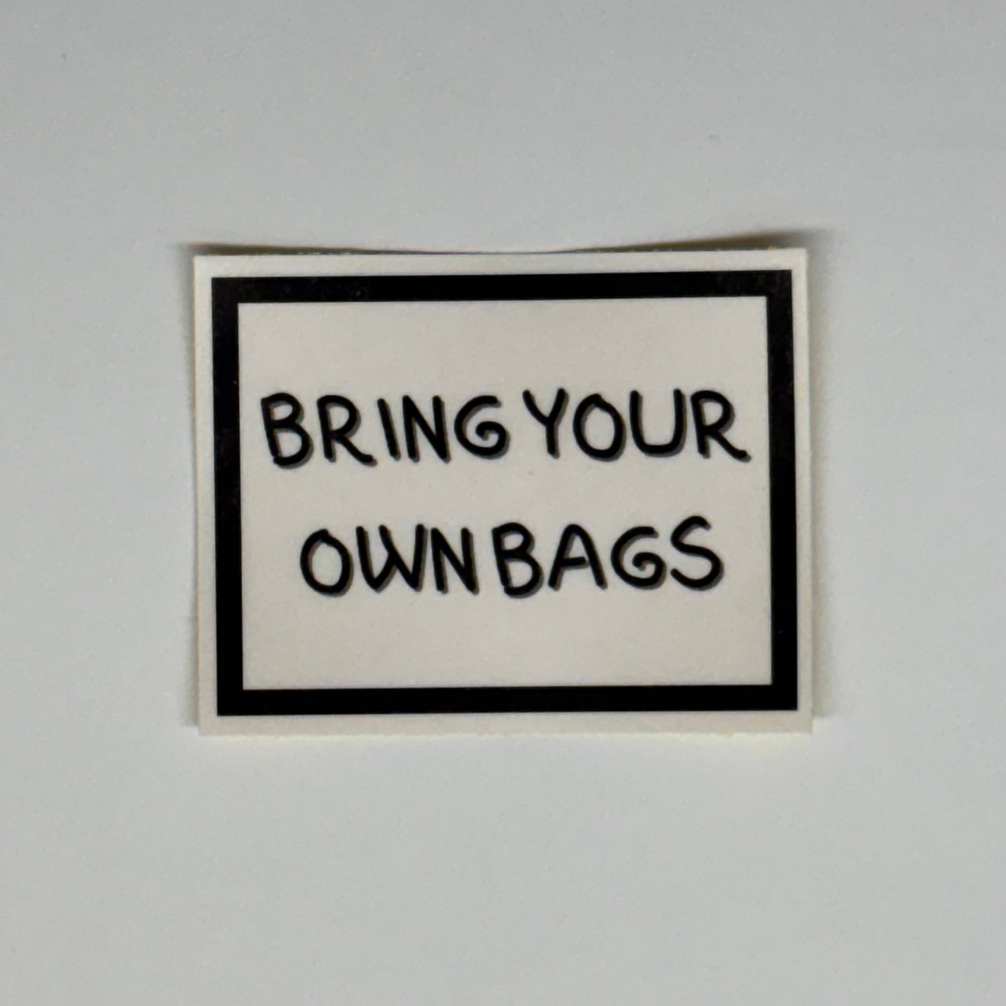 bring your own bags sticker