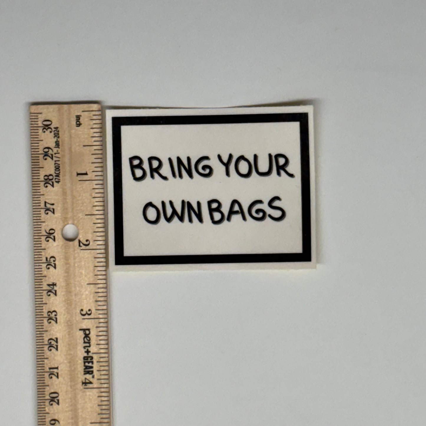bring your own bags sticker