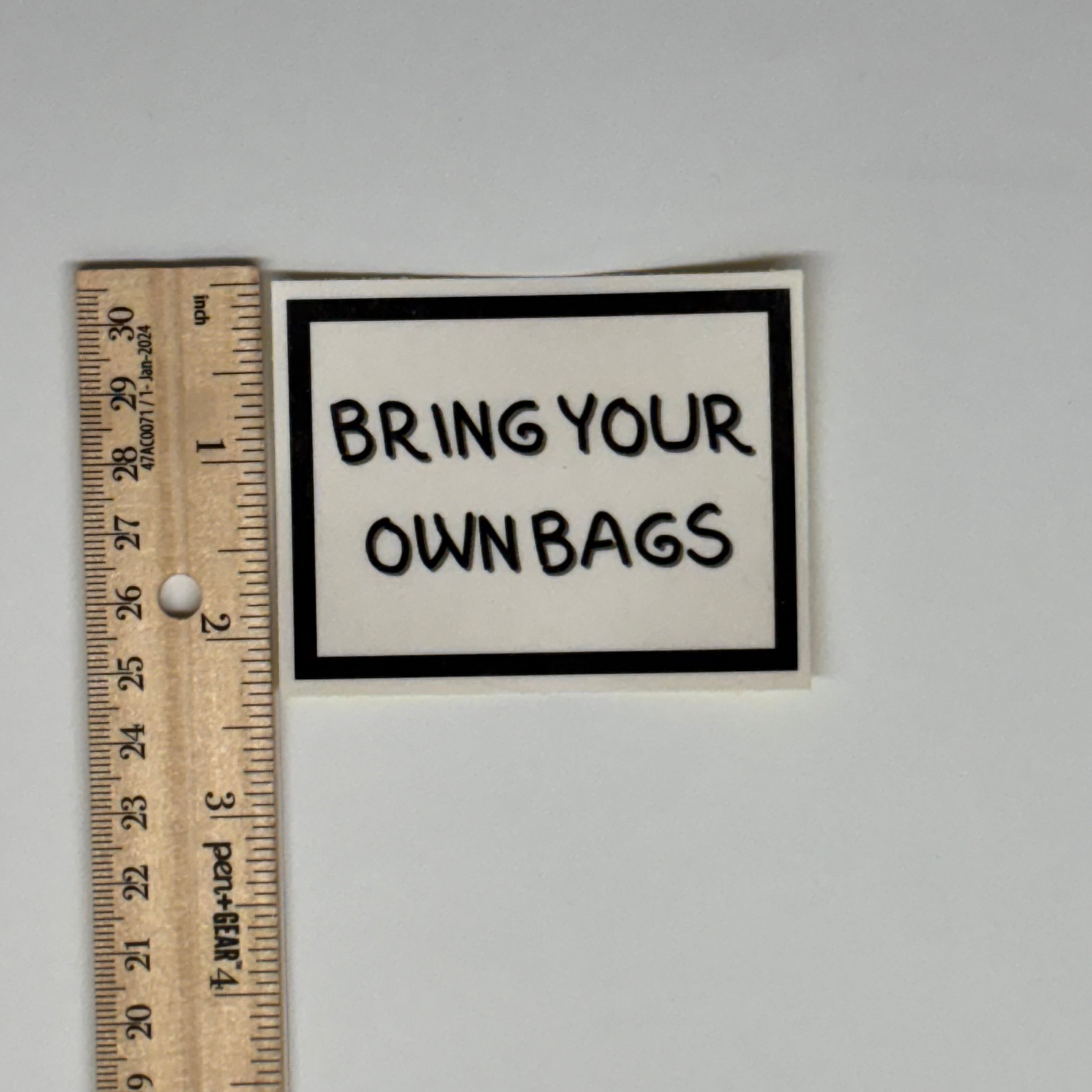 bring your own bags sticker