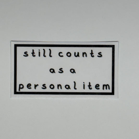 still counts as a personal item sticker
